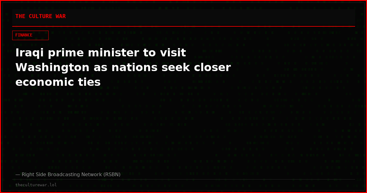 Iraqi prime minister to visit Washington as nations seek closer economic ties