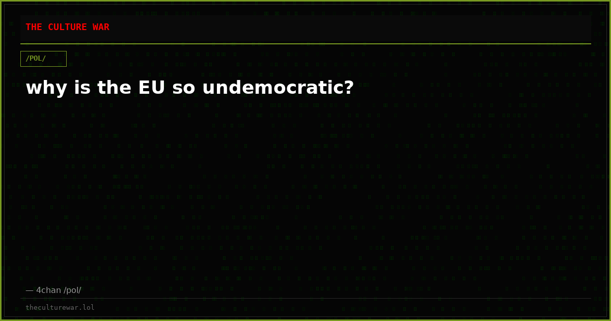 why is the EU so undemocratic?