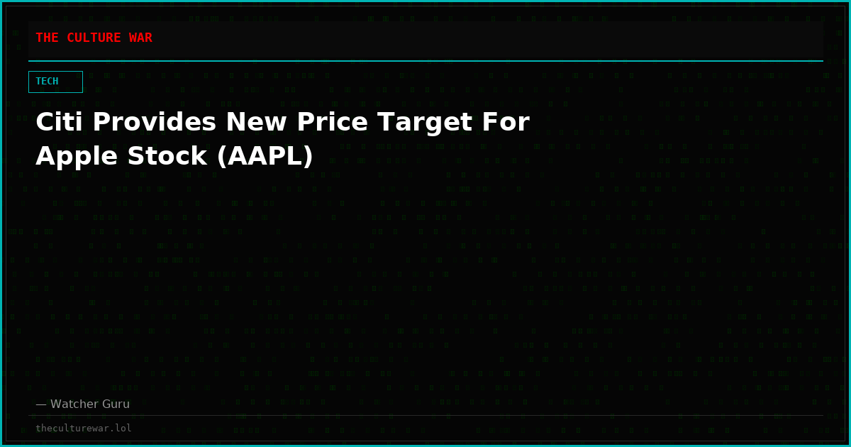 Citi Provides New Price Target For Apple Stock (AAPL)