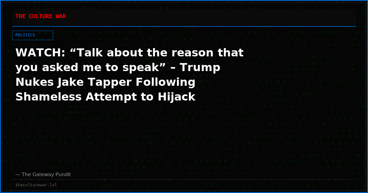 WATCH: “Talk about the reason that you asked me to speak” – Trump Nukes Jake Tapper Following Shameless Attempt to Hijack Interview About Lindsey Graham, Says CNN Needs to Go on “Normal Path”
