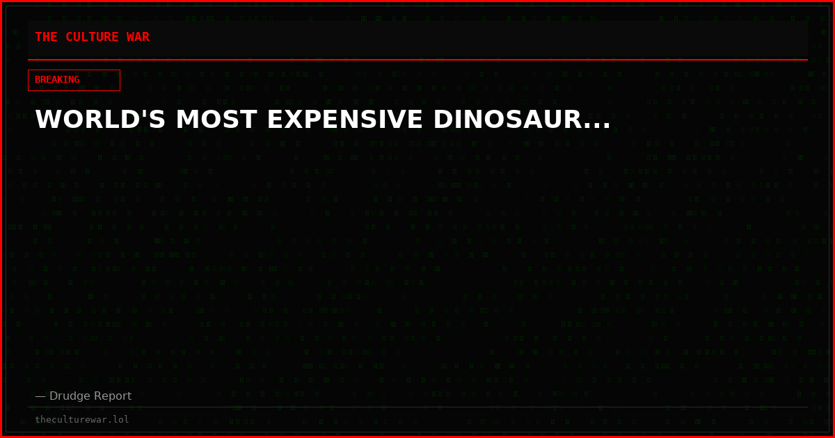 WORLD'S MOST EXPENSIVE DINOSAUR...
