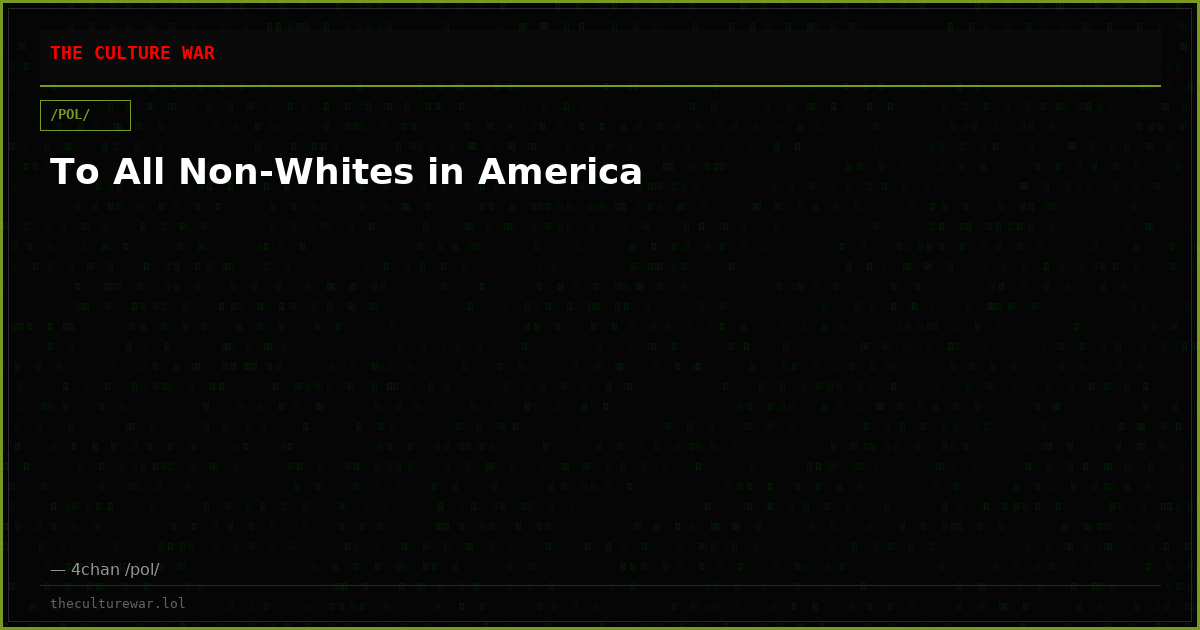 To All Non-Whites in America
