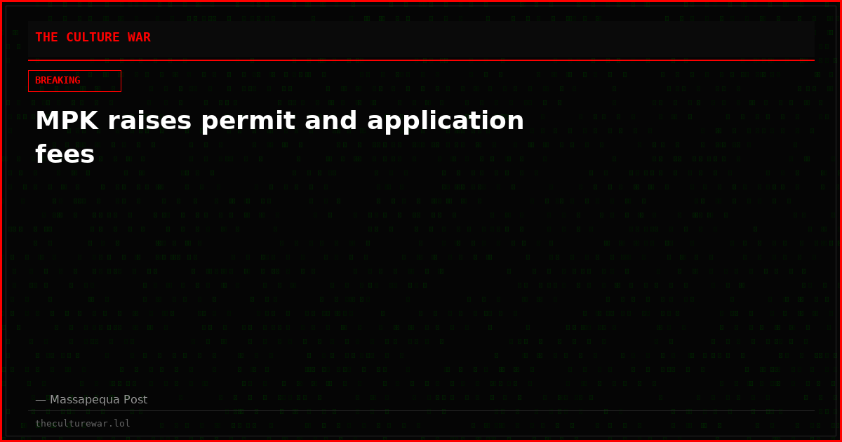 MPK raises permit and application fees