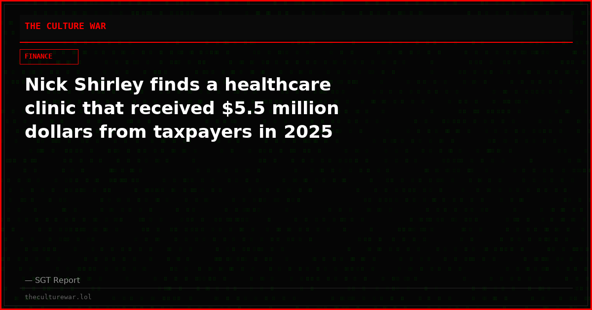 Nick Shirley finds a healthcare clinic that received $5.5 million dollars from taxpayers in 2025