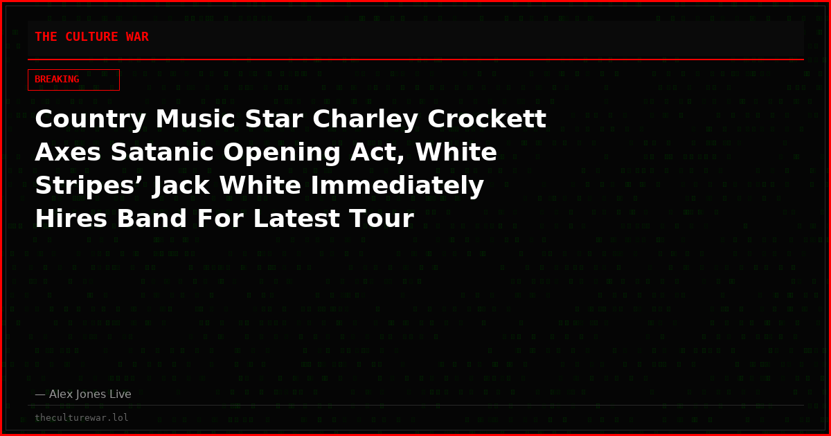 Country Music Star Charley Crockett Axes Satanic Opening Act, White Stripes’ Jack White Immediately Hires Band For Latest Tour