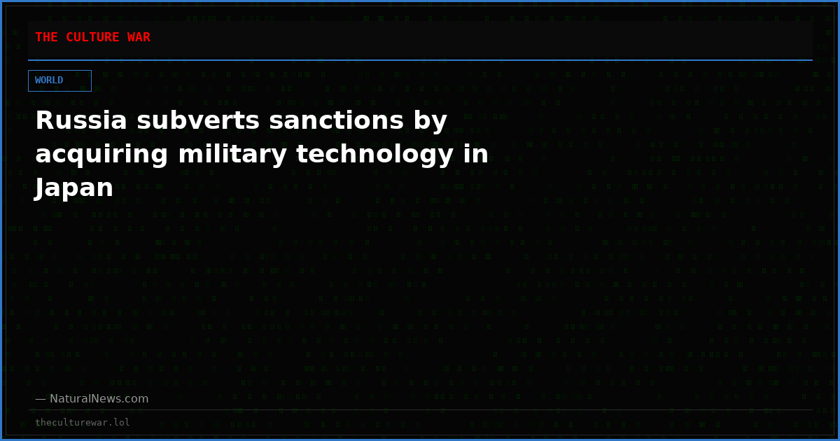 Russia subverts sanctions by acquiring military technology in Japan