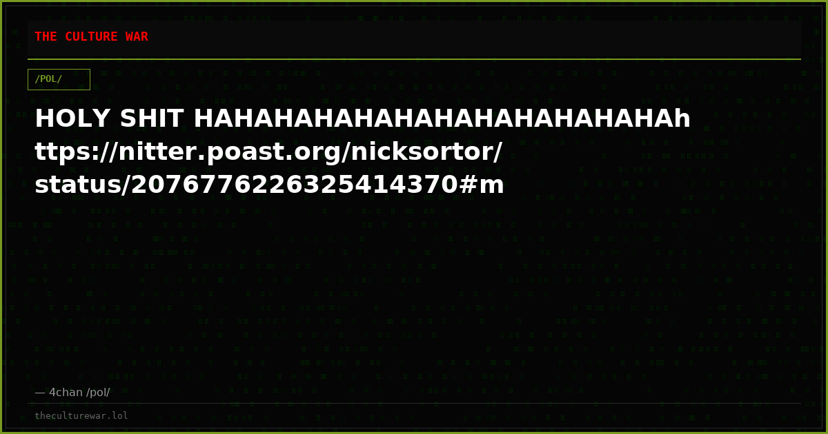 HOLY SHIT HAHAHAHAHAHAHAHAHAHAHAHAhttps://nitter.poast.org/nicksortor/status/2076776226325414370#m