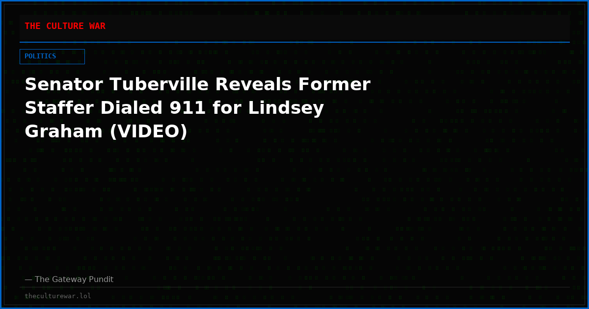 Senator Tuberville Reveals Former Staffer Dialed 911 for Lindsey Graham (VIDEO)