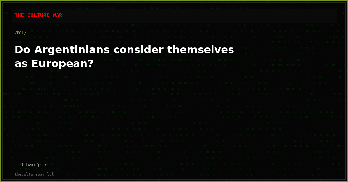 Do Argentinians consider themselves as European?