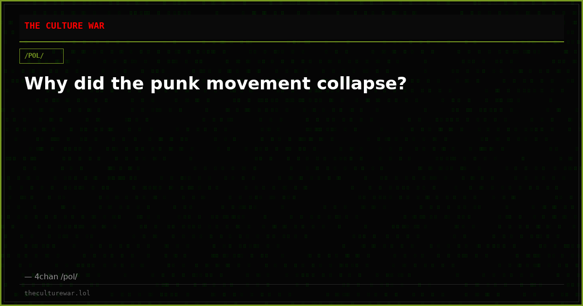 Why did the punk movement collapse?