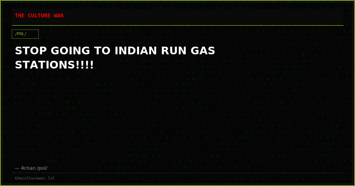 STOP GOING TO INDIAN RUN GAS STATIONS!!!!