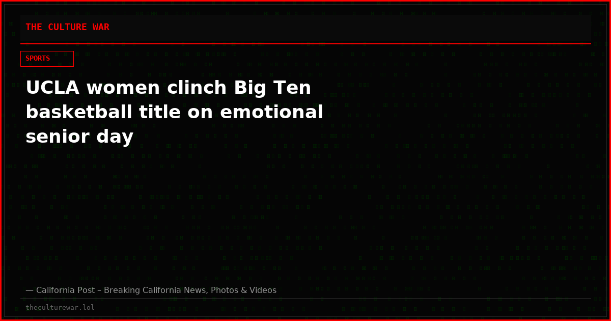 UCLA women clinch Big Ten basketball title on emotional senior day