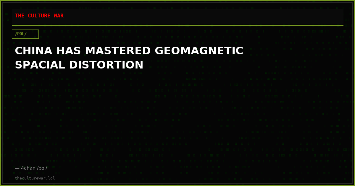 CHINA HAS MASTERED GEOMAGNETIC SPACIAL DISTORTION