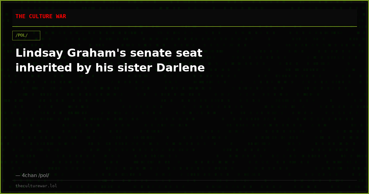 Lindsay Graham's senate seat inherited by his sister Darlene