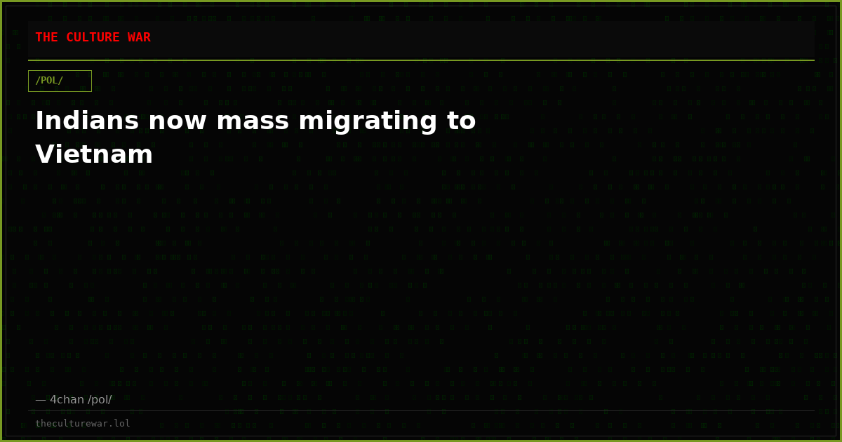Indians now mass migrating to Vietnam