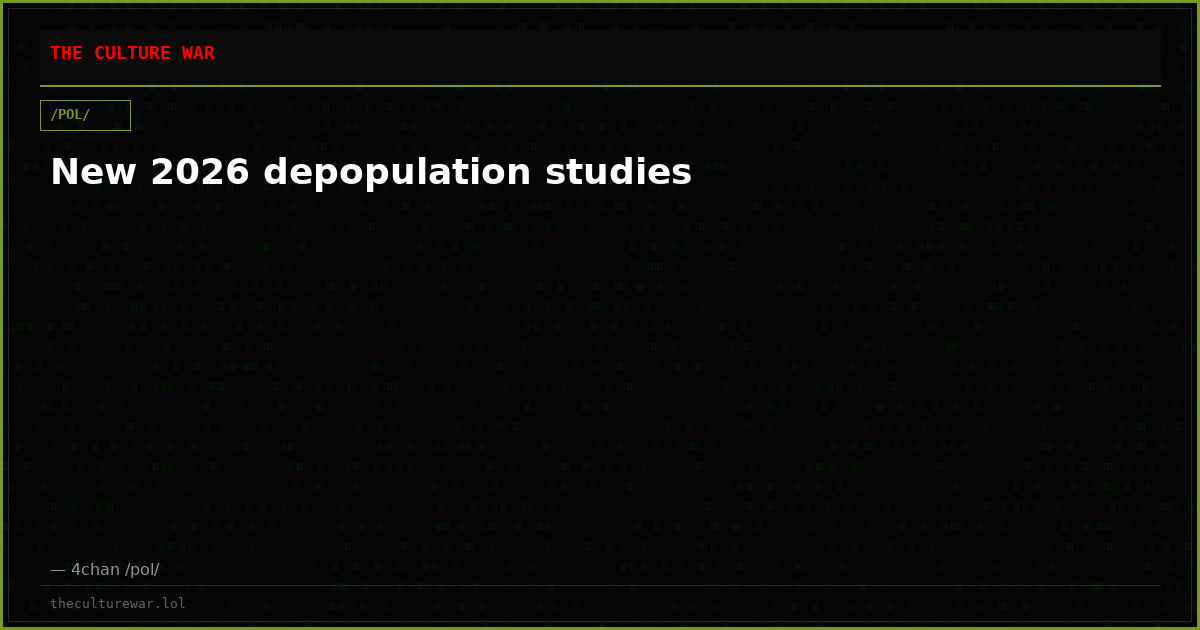 New 2026 depopulation studies