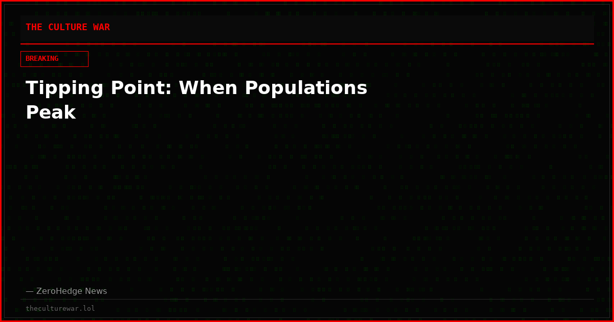 Tipping Point: When Populations Peak