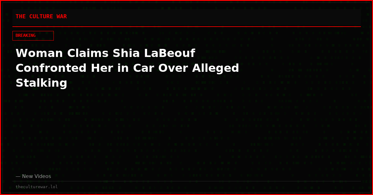 Woman Claims Shia LaBeouf Confronted Her in Car Over Alleged Stalking