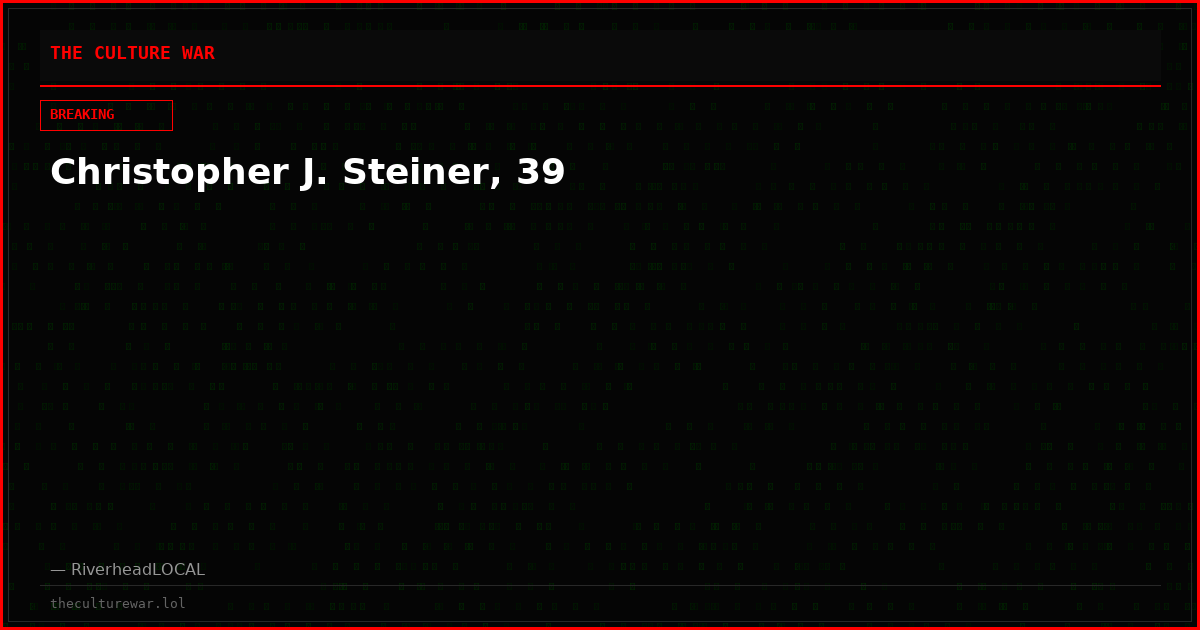 Christopher J. Steiner, 39