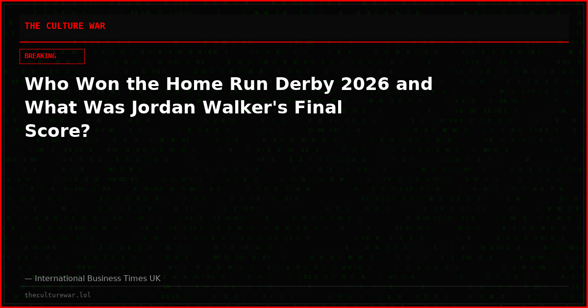 Who Won the Home Run Derby 2026 and What Was Jordan Walker's Final Score?