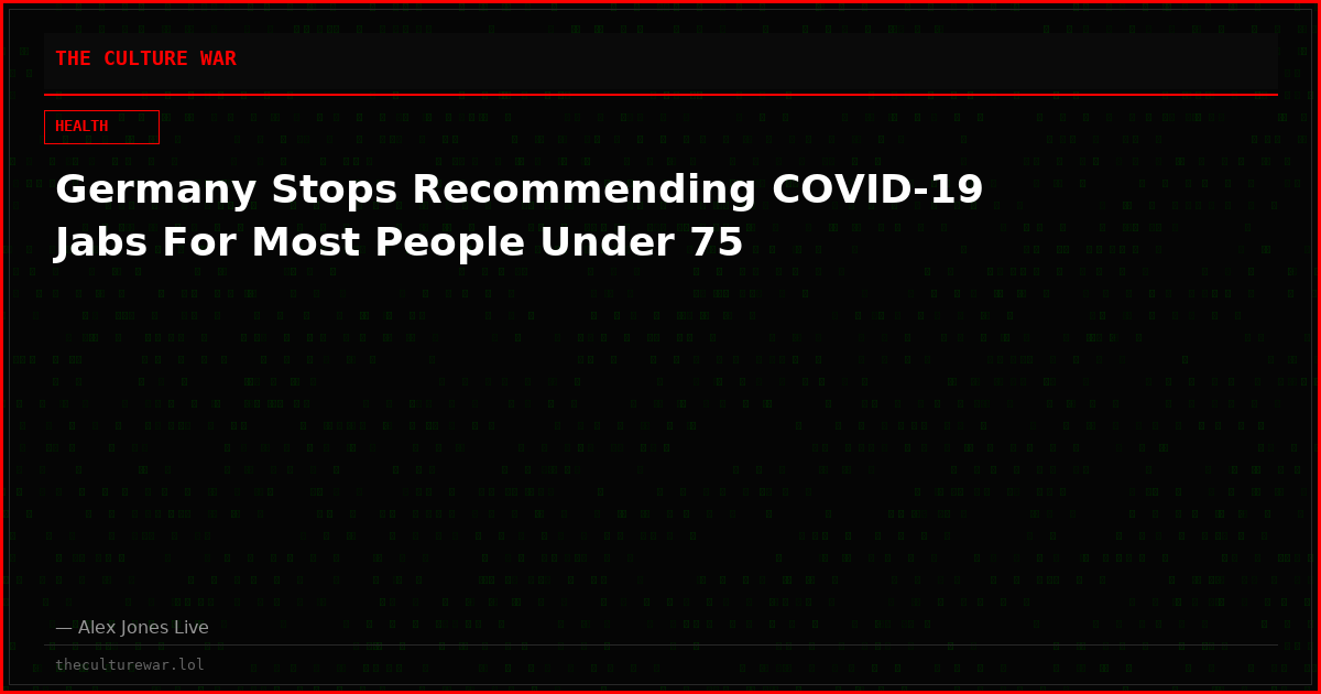 Germany Stops Recommending COVID-19 Jabs For Most People Under 75