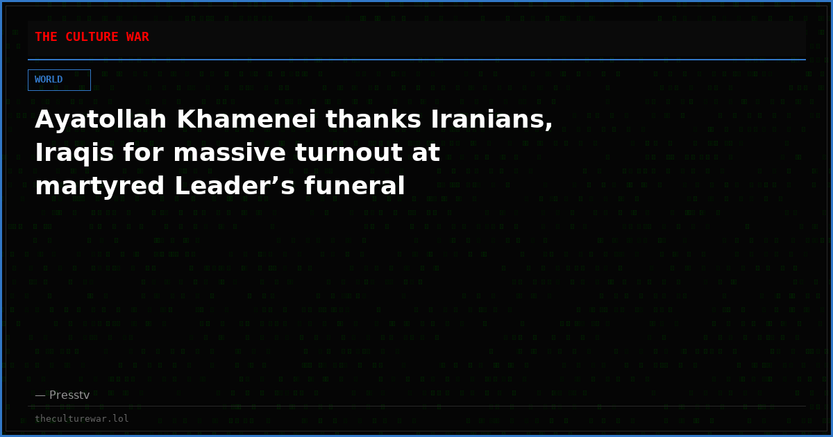 Ayatollah Khamenei thanks Iranians, Iraqis for massive turnout at martyred Leader’s funeral
