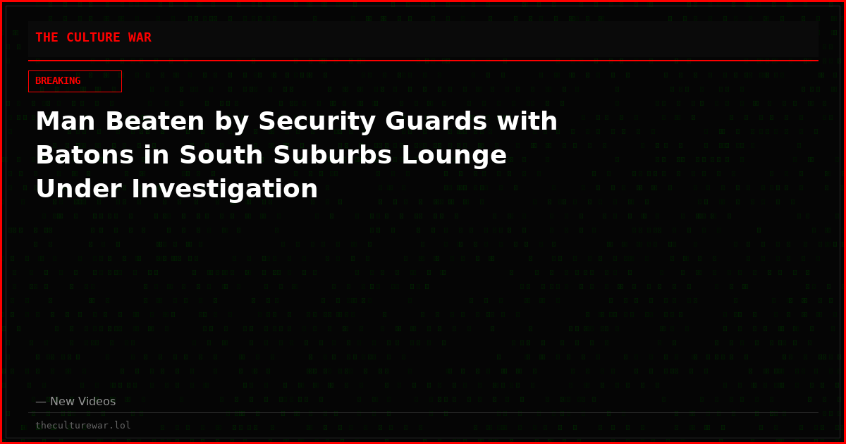 Man Beaten by Security Guards with Batons in South Suburbs Lounge Under Investigation