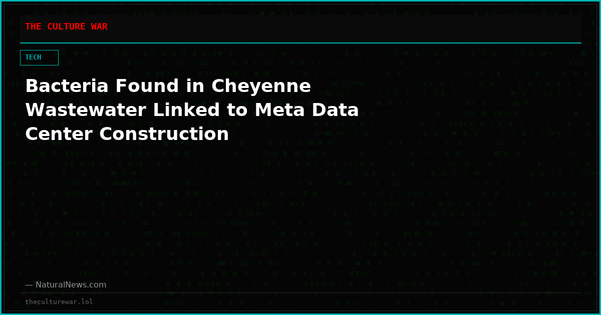 Bacteria Found in Cheyenne Wastewater Linked to Meta Data Center Construction