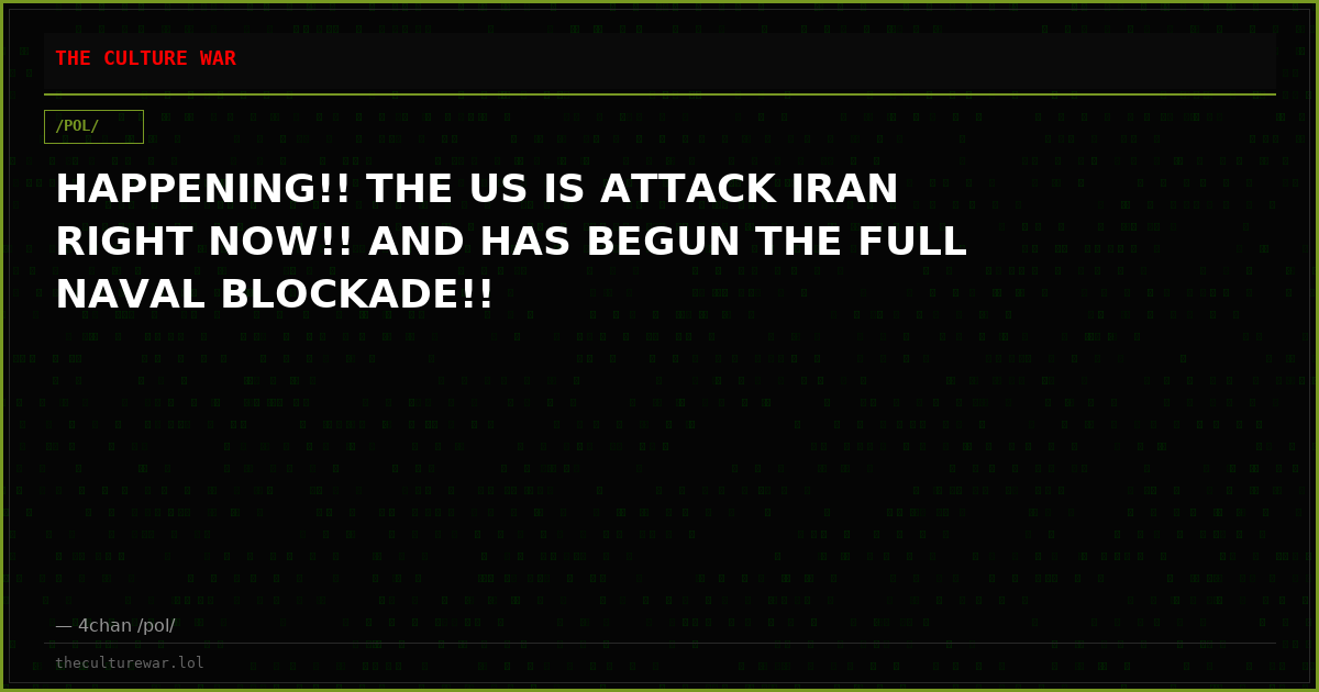 HAPPENING!! THE US IS ATTACK IRAN RIGHT NOW!! AND HAS BEGUN THE FULL NAVAL BLOCKADE!!