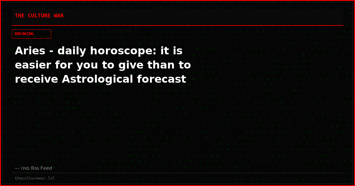Aries - daily horoscope: it is easier for you to give than to receive Astrological forecast