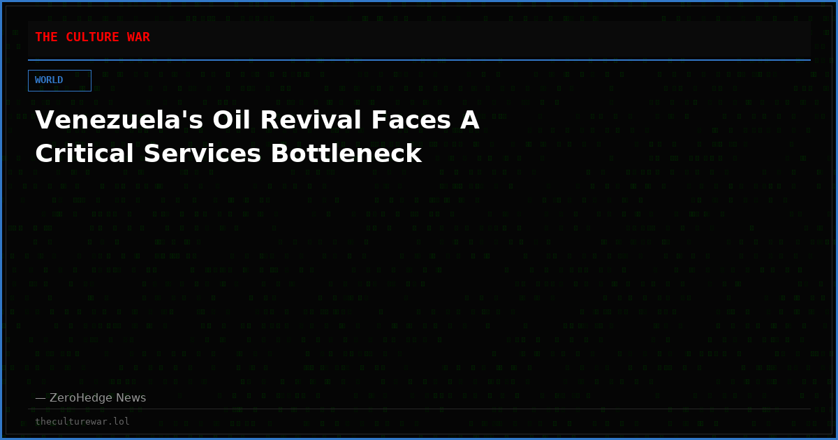Venezuela's Oil Revival Faces A Critical Services Bottleneck
