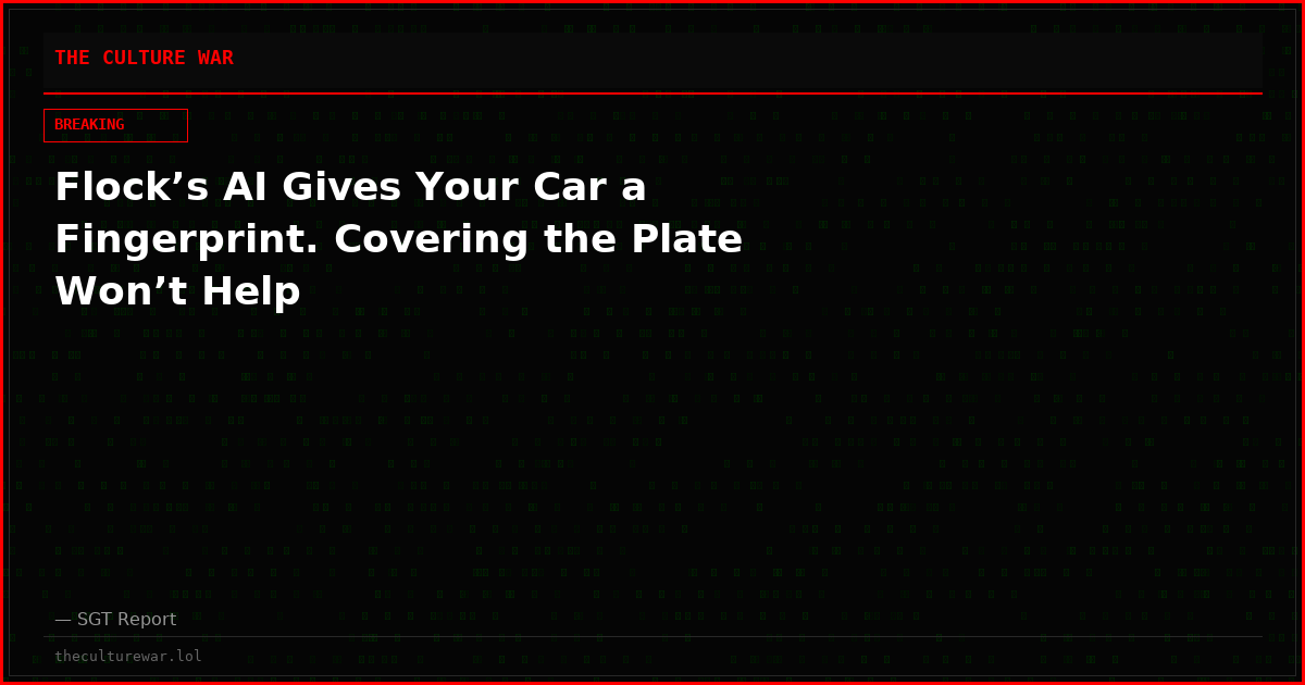 Flock’s AI Gives Your Car a Fingerprint. Covering the Plate Won’t Help