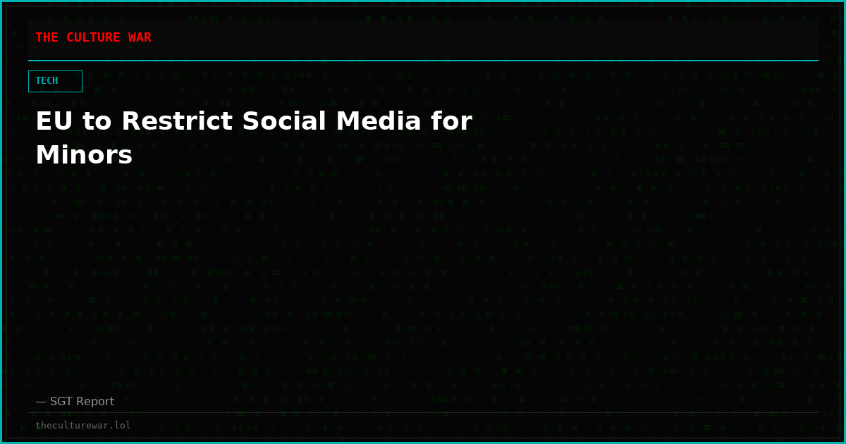 EU to Restrict Social Media for Minors