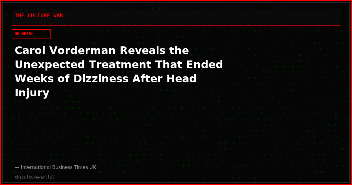 Carol Vorderman Reveals the Unexpected Treatment That Ended Weeks of Dizziness After Head Injury