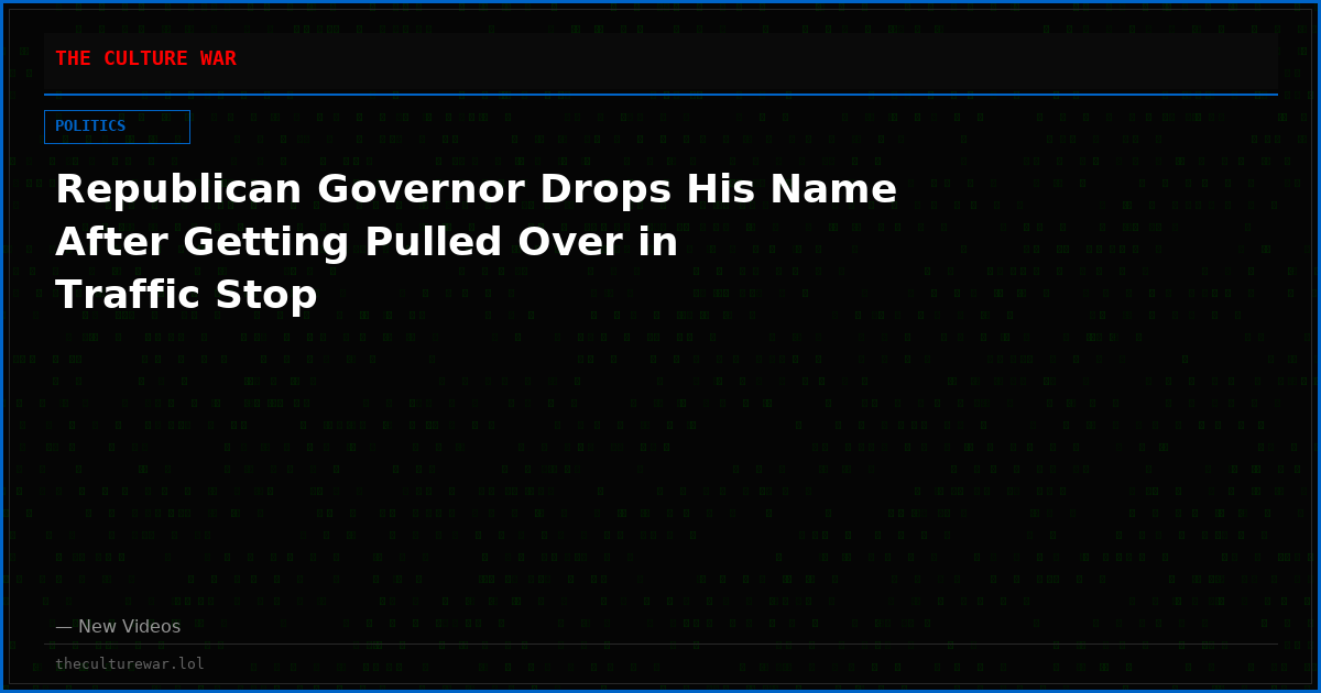 Republican Governor Drops His Name After Getting Pulled Over in Traffic Stop