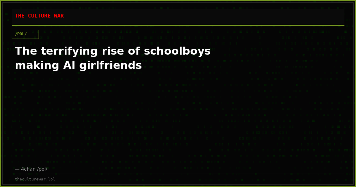 The terrifying rise of schoolboys making AI girlfriends