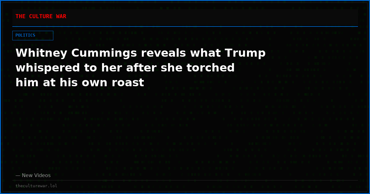Whitney Cummings reveals what Trump whispered to her after she torched him at his own roast