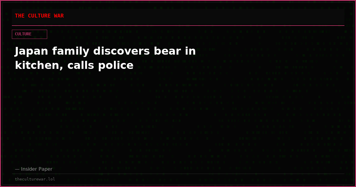 Japan family discovers bear in kitchen, calls police