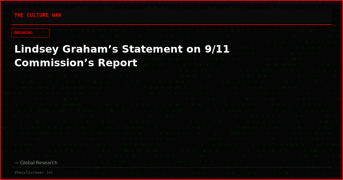 Lindsey Graham’s Statement on 9/11 Commission’s Report