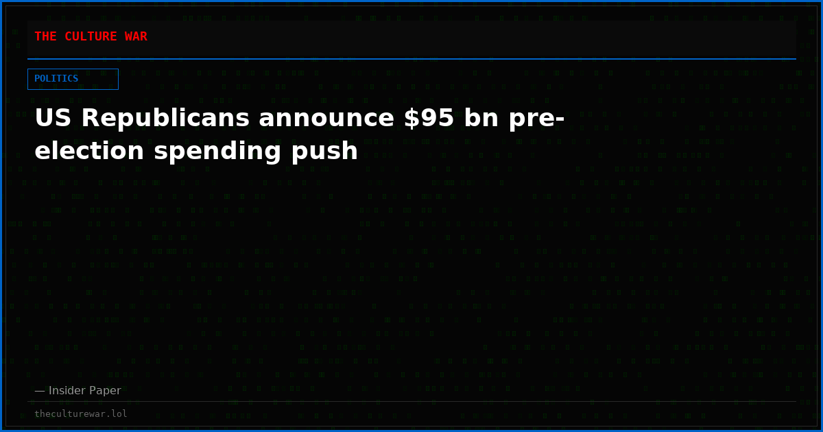 US Republicans announce $95 bn pre-election spending push
