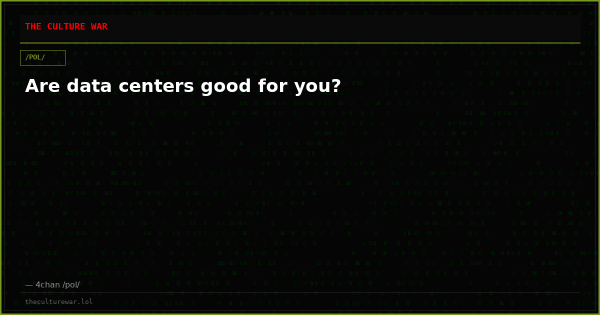 Are data centers good for you?