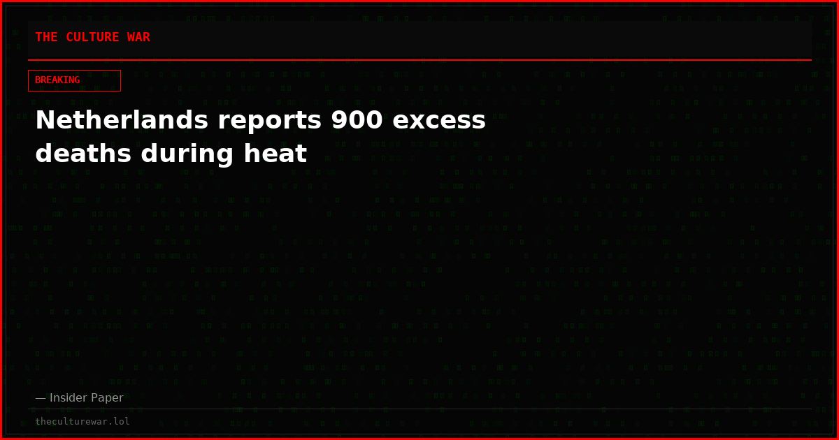 Netherlands reports 900 excess deaths during heat