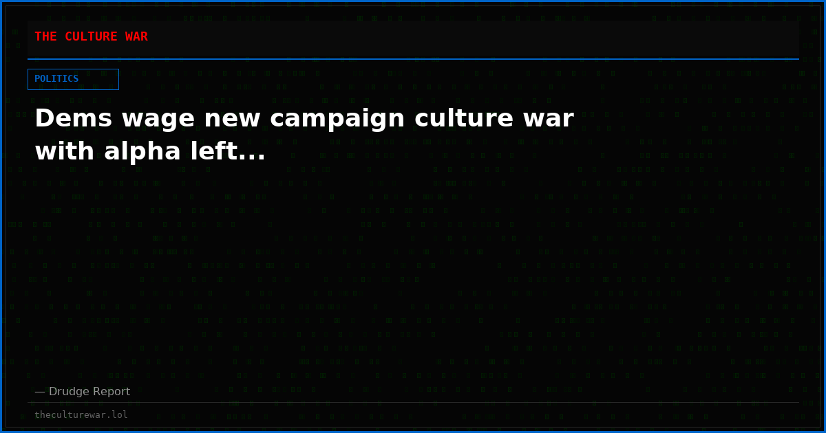 Dems wage new campaign culture war with alpha left...