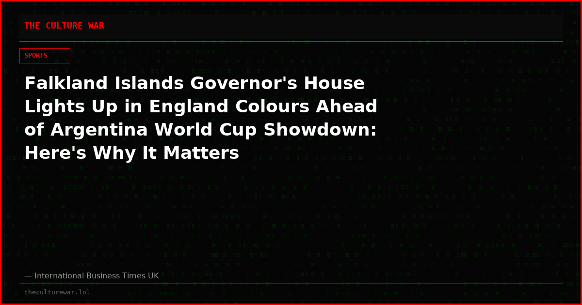 Falkland Islands Governor's House Lights Up in England Colours Ahead of Argentina World Cup Showdown: Here's Why It Matters