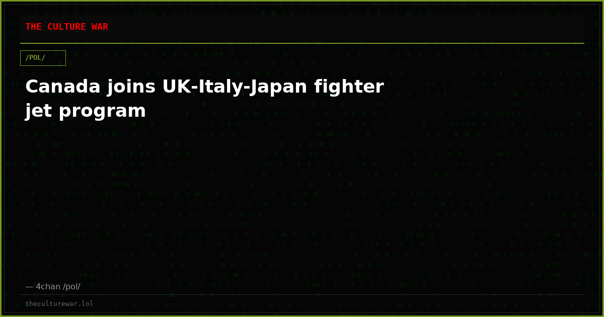 Canada joins UK-Italy-Japan fighter jet program