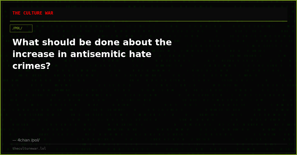 What should be done about the increase in antisemitic hate crimes?