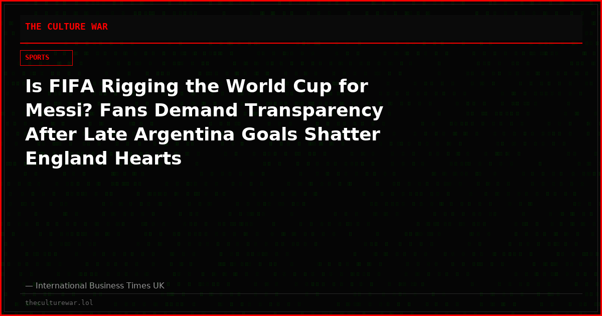 Is FIFA Rigging the World Cup for Messi? Fans Demand Transparency After Late Argentina Goals Shatter England Hearts