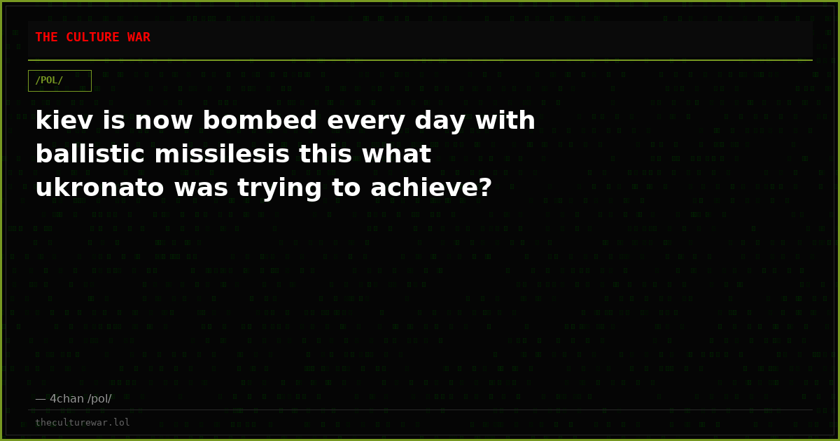 kiev is now bombed every day with ballistic missilesis this what ukronato was trying to achieve?