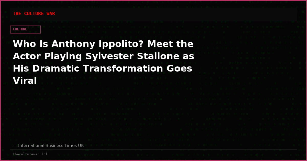 Who Is Anthony Ippolito? Meet the Actor Playing Sylvester Stallone as His Dramatic Transformation Goes Viral