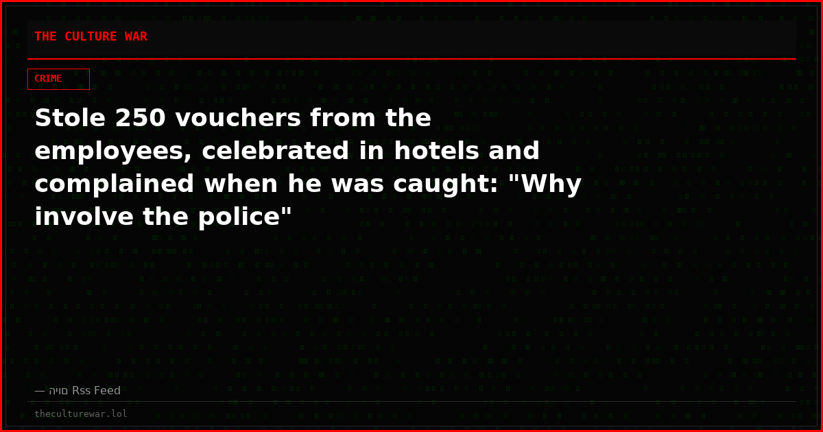 Stole 250 vouchers from the employees, celebrated in hotels and complained when he was caught: "Why involve the police"
